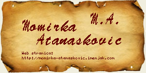 Momirka Atanasković vizit kartica